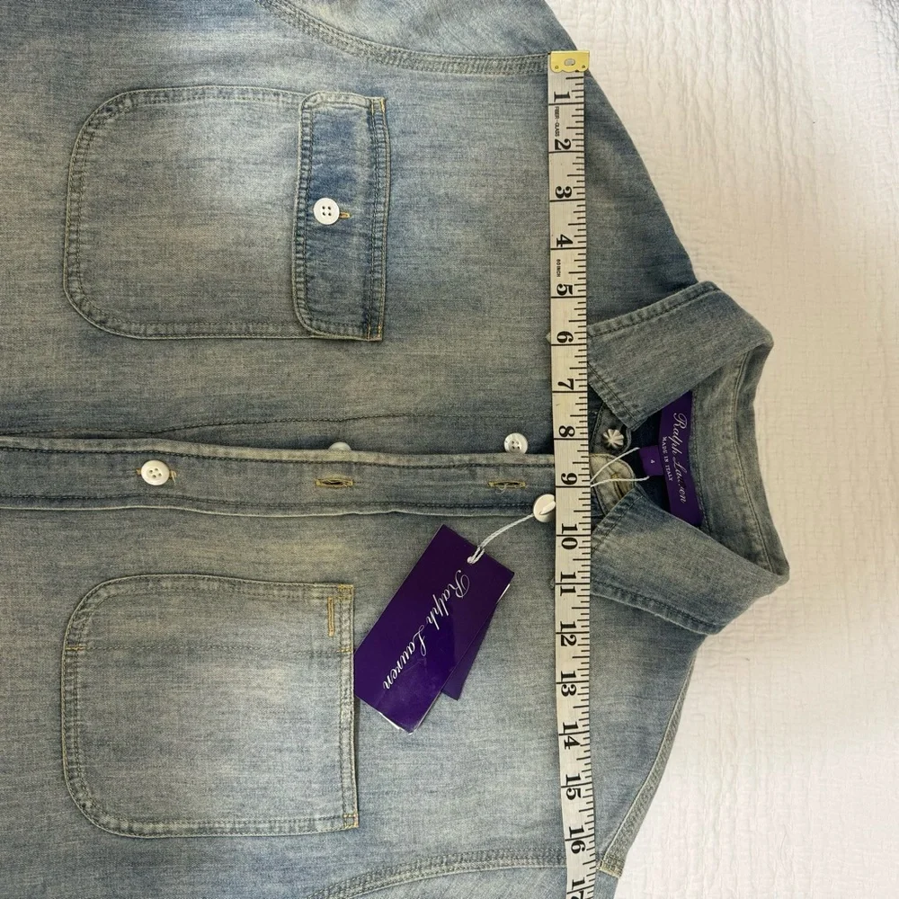 Ralph Lauren collection Light Blue Denim Shirt, size 4, brand new. Women’s - Picture 7 of 9